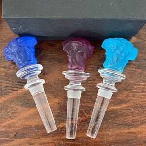 Versace Medusa  ROSENTHAL Lead Crystal Bottle Stoppers